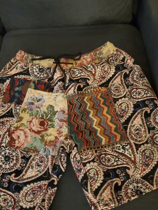 Other - Patchwork Tapestry Shorts with Floral, Chevron, and Paisley UNISEX